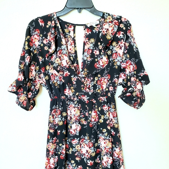MONTEAU Floral Ruffled Spring Mini Dress - Picture 4 of 5